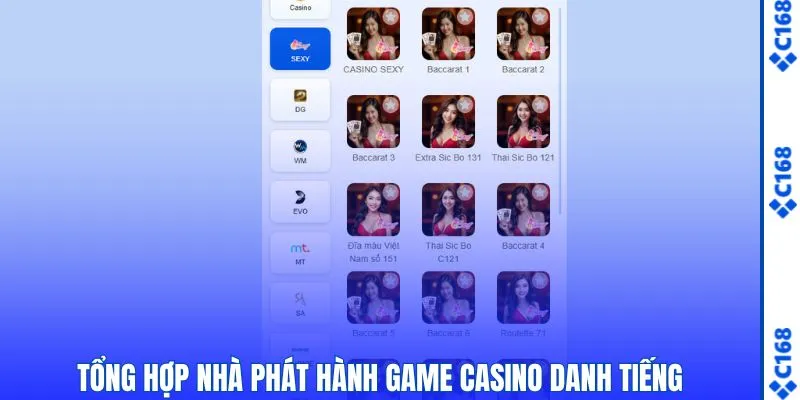 Casino 3 Các đơn vị phát hành uy tín bậc nhất tại sảnh casino