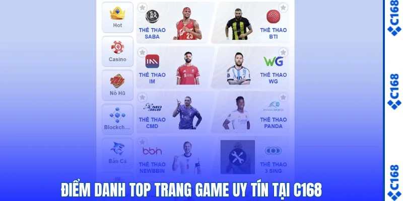 Điểm danh top trang game uy tín tại C168