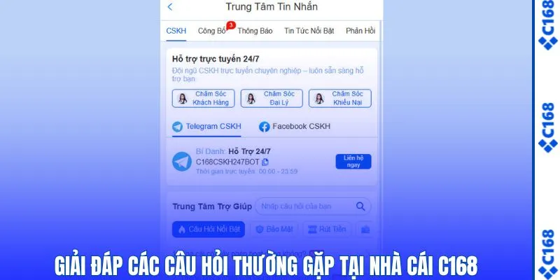 C168 6 Giải đáp nhanh các câu hỏi khi trải nghiệm tại C168