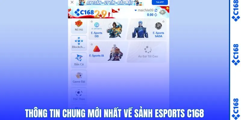 Tổng hợp thông tin chung mới nhất sảnh esports C168