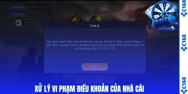 Xử lý vi phạm điều khoản của nhà cái